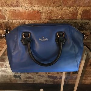 Kate Spade Designer Handbag— Blue Bowler Bag